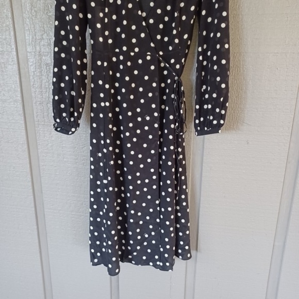 Realisation Par The Violette Silk Crepe Wrap Midi Dress Size S Polka Dot V Neck